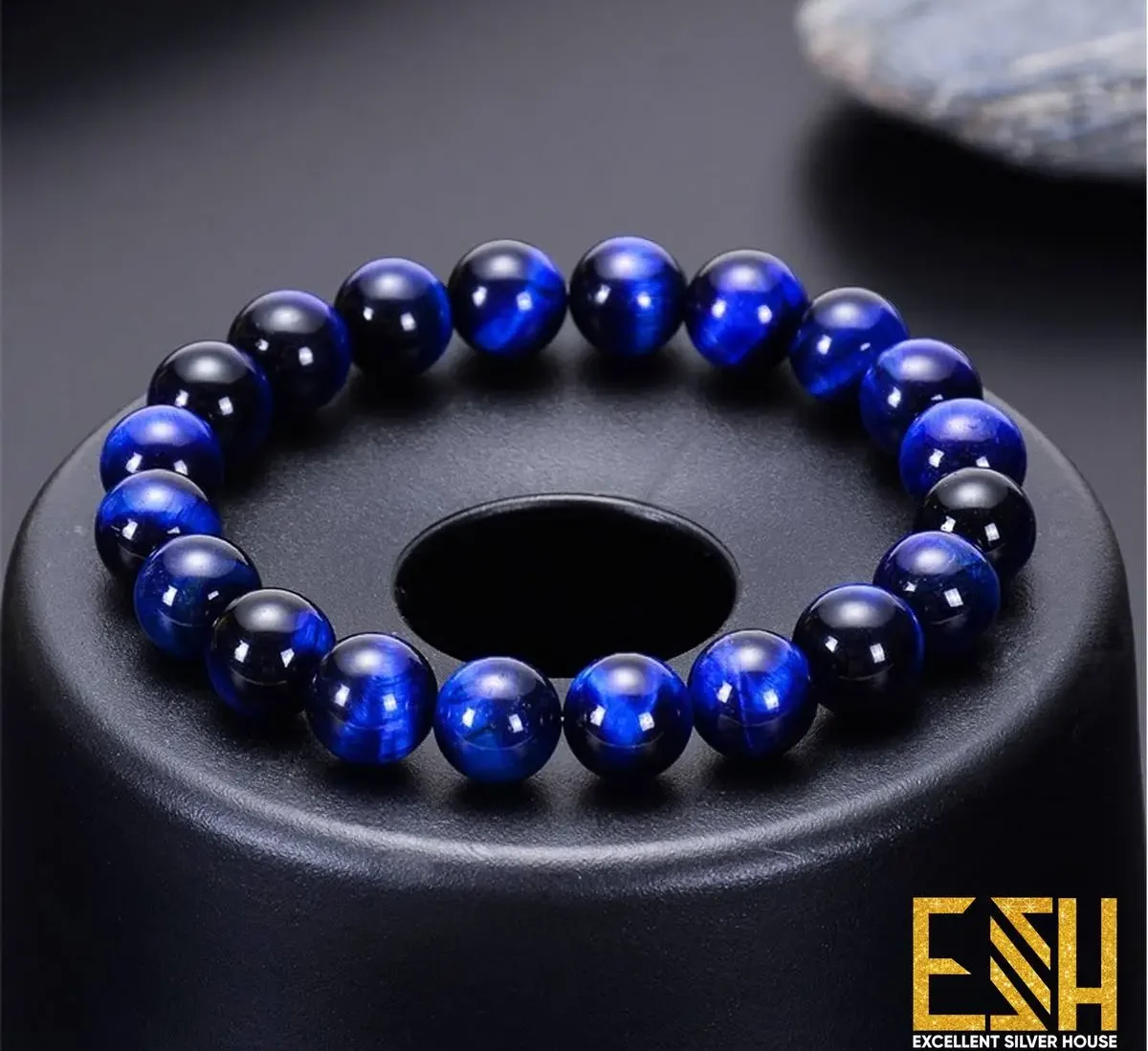 Blue Tiger Eye With Gem Corporation warranty 14MM (NO WARRANTY CARD)