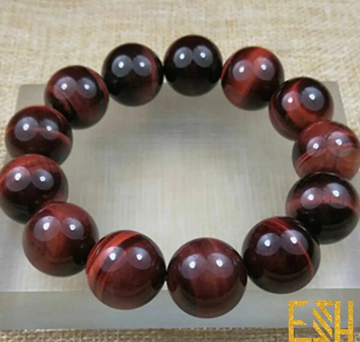 Red Tiger Eye With Gem Corporation warranty 18MM (NO WARRANTY CARD)