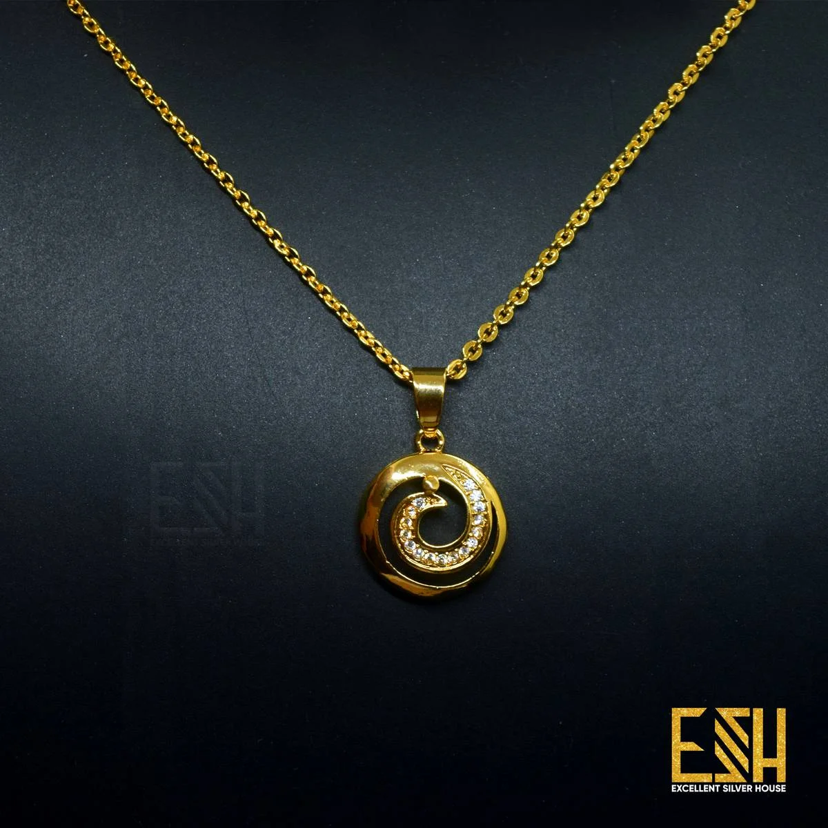 Guaranteed 18/24 Inch Gold plated Round Diamond 1.5MM Chain with Short Derana Pendant