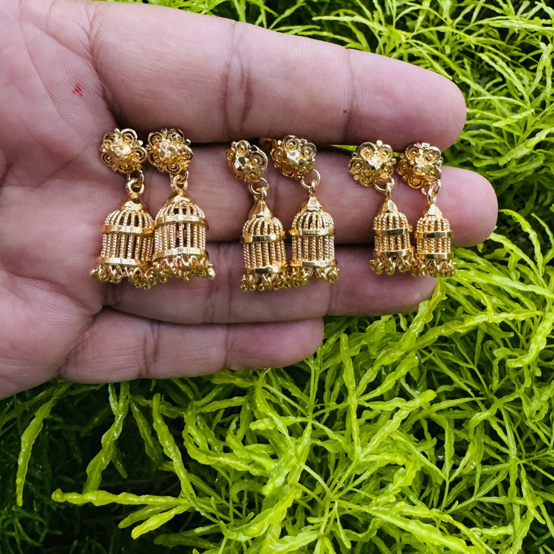 Gold plated ANTIQUE Traditional Bridal Jimikki Earrings