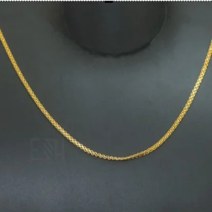 22K Gold plated Thin 02MM Bismark chain for ladies 18/24 Inch chain for women