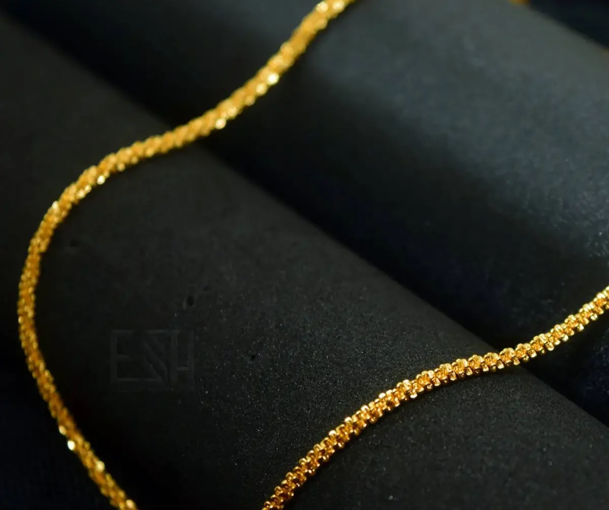 Guaranteed 18Inch Short Gold plated 3.5MM Twist rope Chain For Women