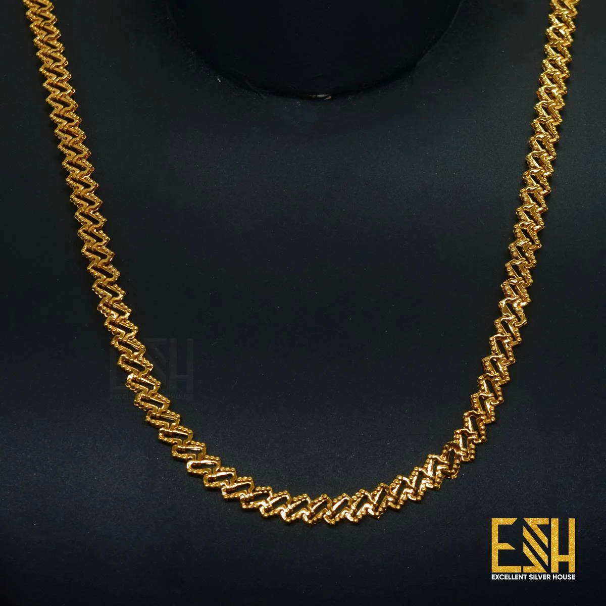 Gold plated New Square Flat Chain 24Inch