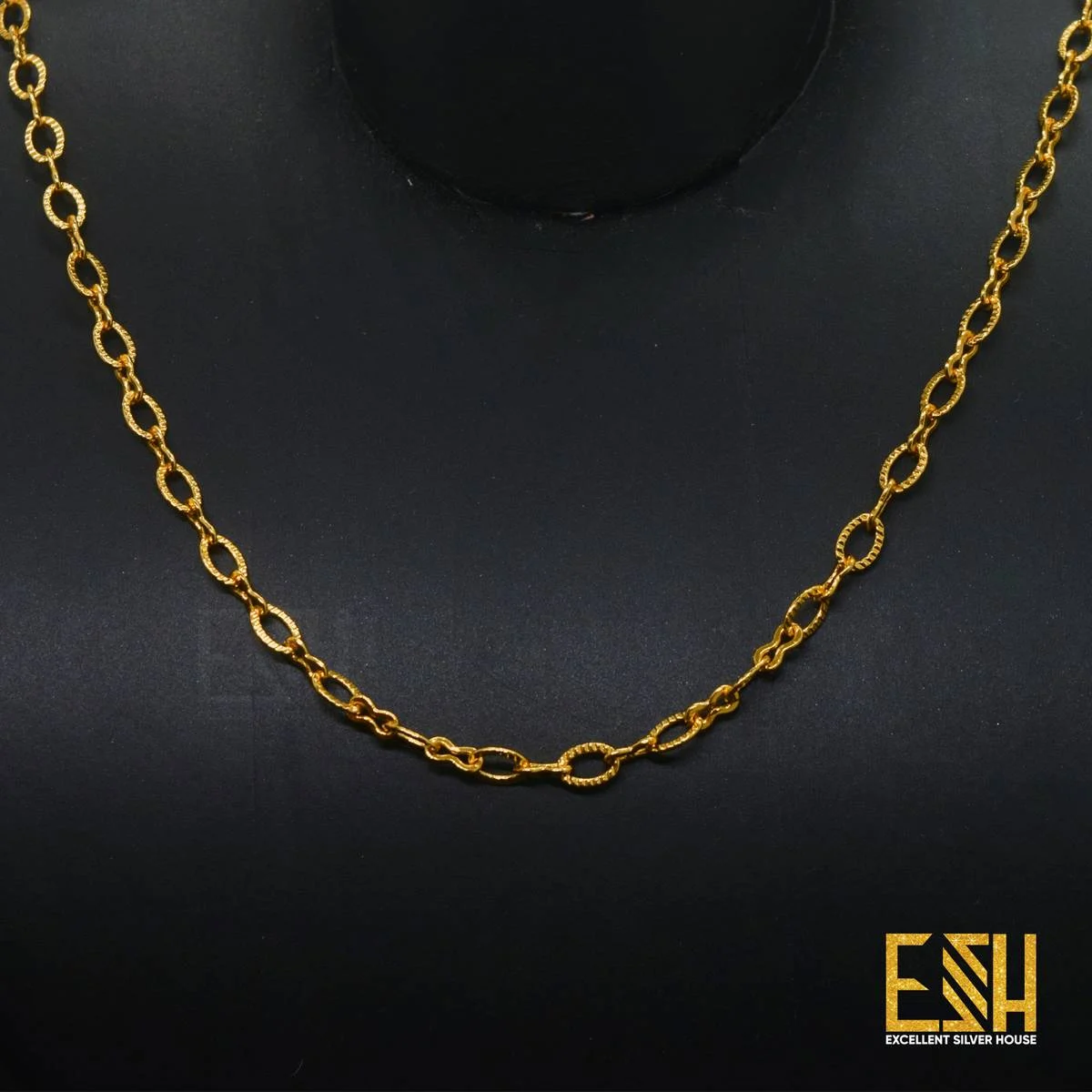 Gold plated Rich Look New Half Machine Cut 05MM Link Chain 18/24 Inch