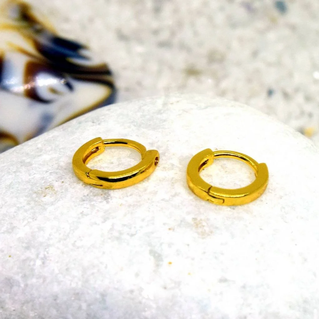 Gold plated Plan Very Small GYPSY Earring Without Stone For Women