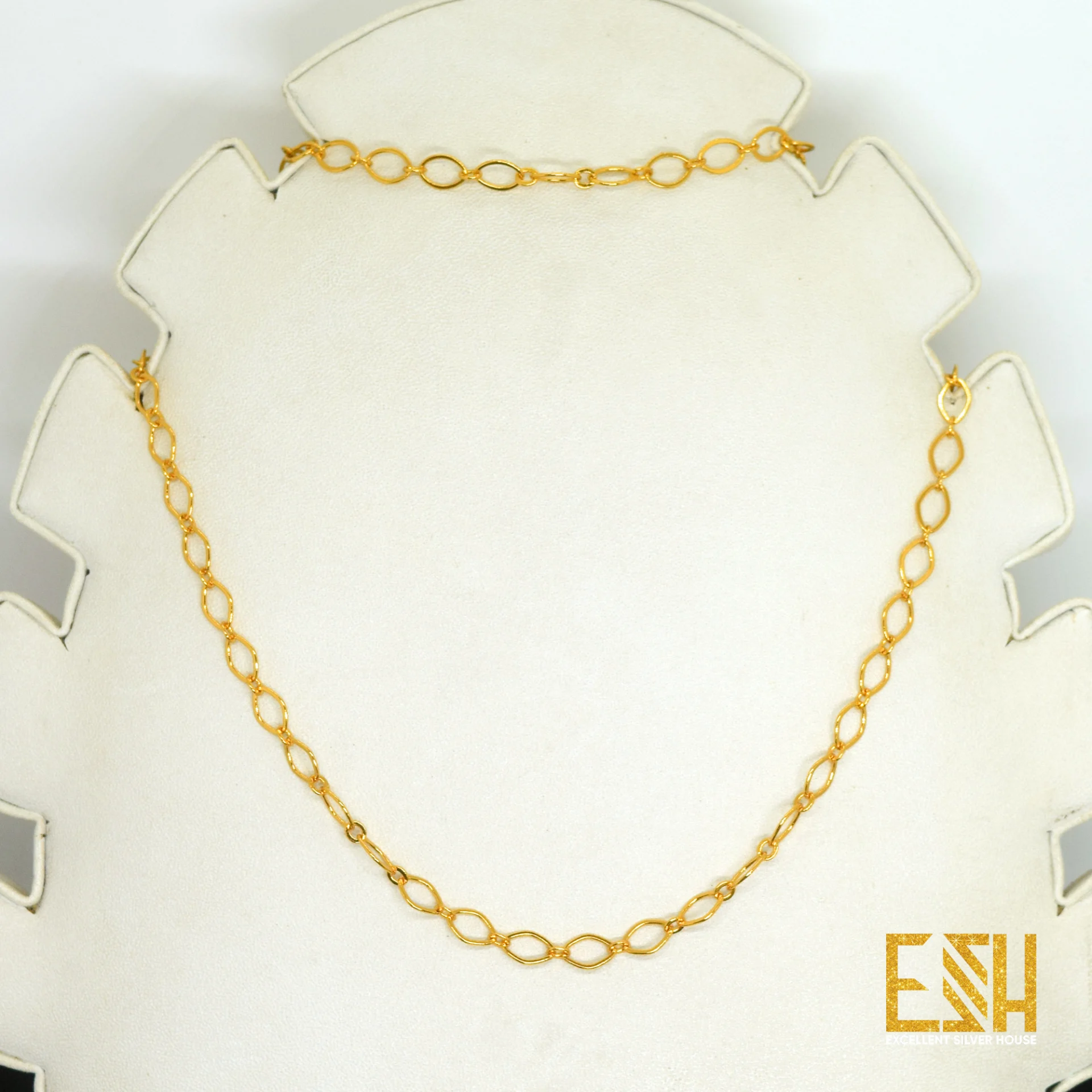 Gold plated New Stylish 18/24 Inch's 4mmLink Chain with Link Bracelet for gift, girls and women's