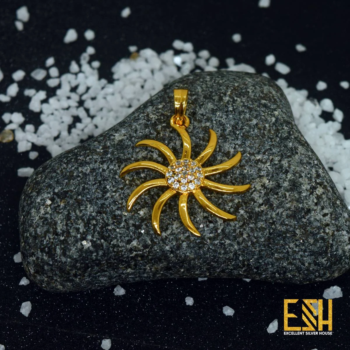 Gold Plated Sun Pendant For Women