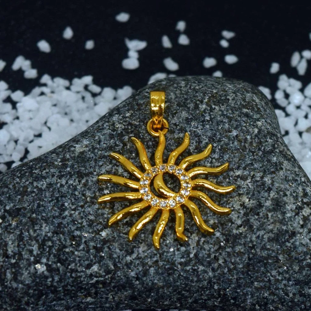 Sun Theme Pendant Gold Plated For Women
