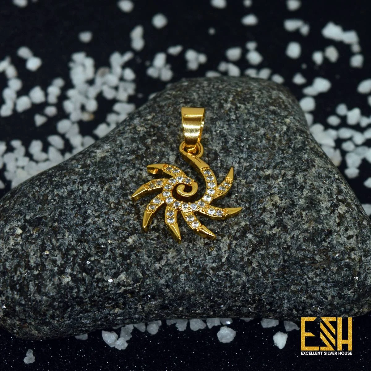 Stylish Rich Look Gold Plated star Sun Theme small Pendant for Women and girl