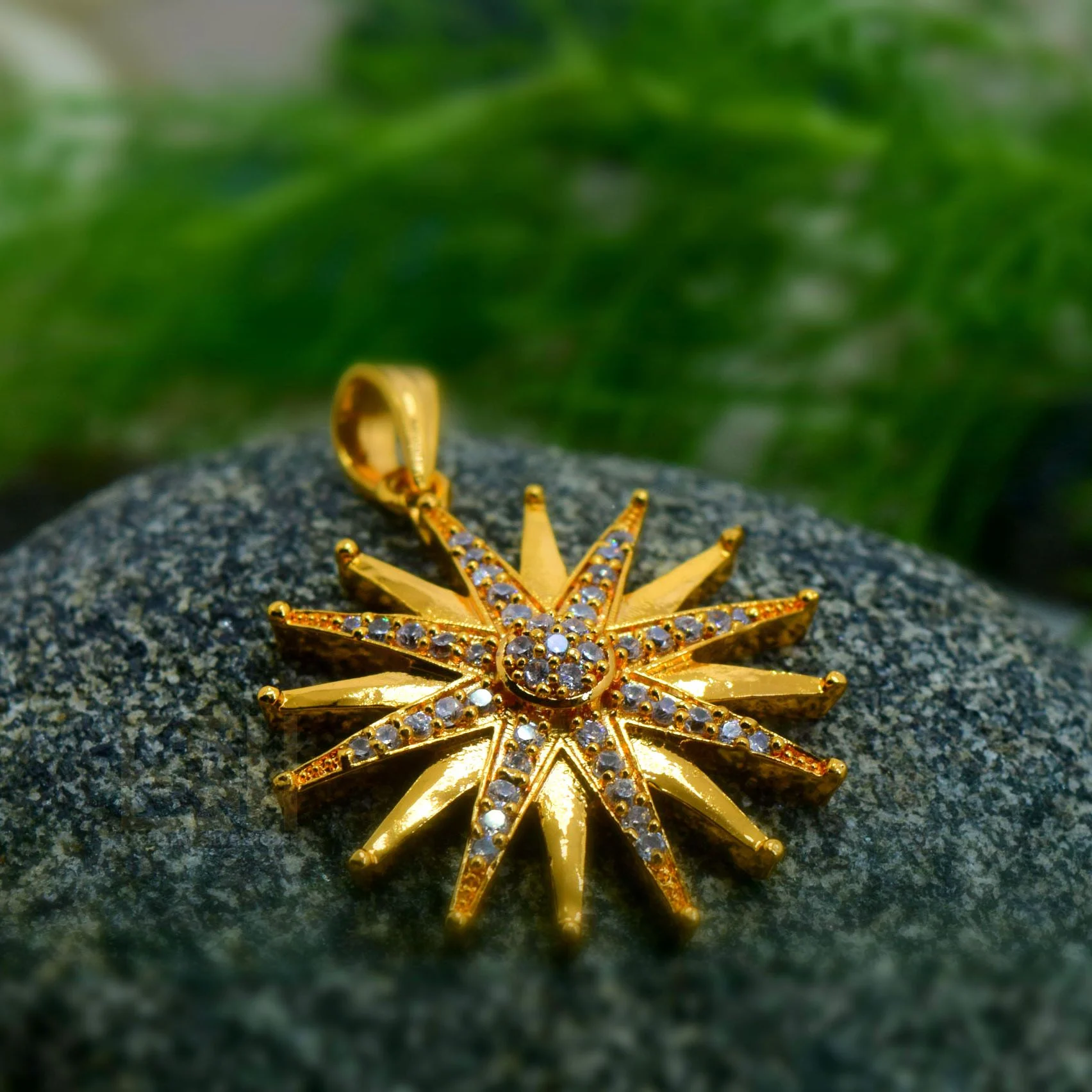 Gold Plated Rich Look Star Theme Pendant For Women