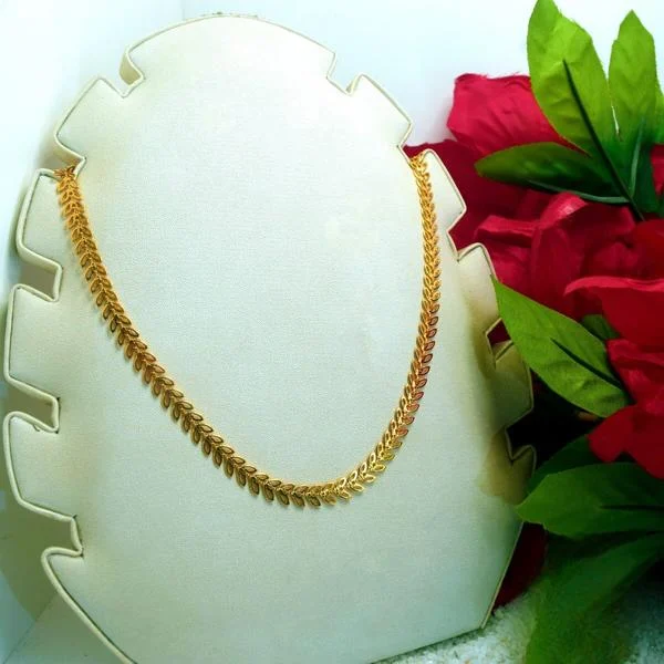 Gold plated Rich Look Beautiful Open Leaf 6mm Chain 18/24 Inch's for Women's, Girls and Gifts