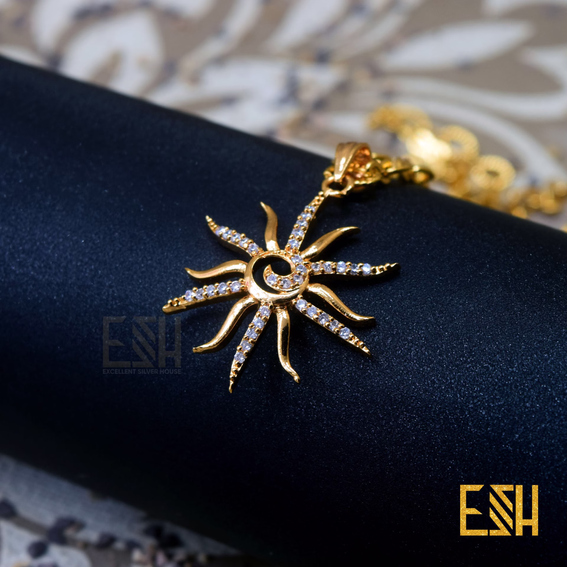 Gold Plated ESH 3.5MM Full Machine Cut Link Chain 18/24 Inch's with Octopus Theme Pendant Durable Combo jewellery For Love Gift, Girls and Women's