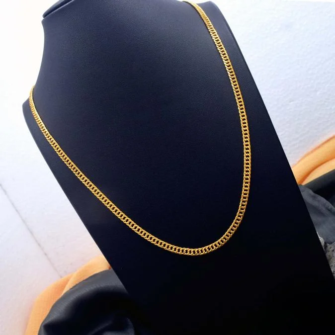 Gold Plated 18/24Inch Long 4MM DOUBLE Albert Chain High quality product