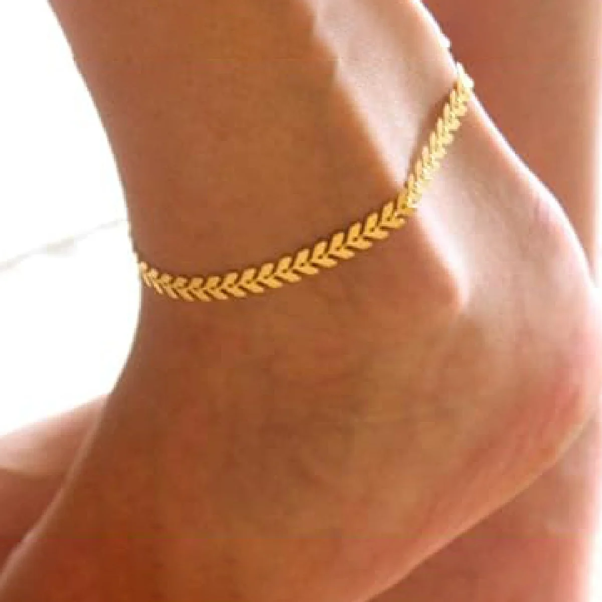 Fancy Gold latest Type Anklet Foot Jewelry Payals Kolusu with GOLD full Leef for Women and girl