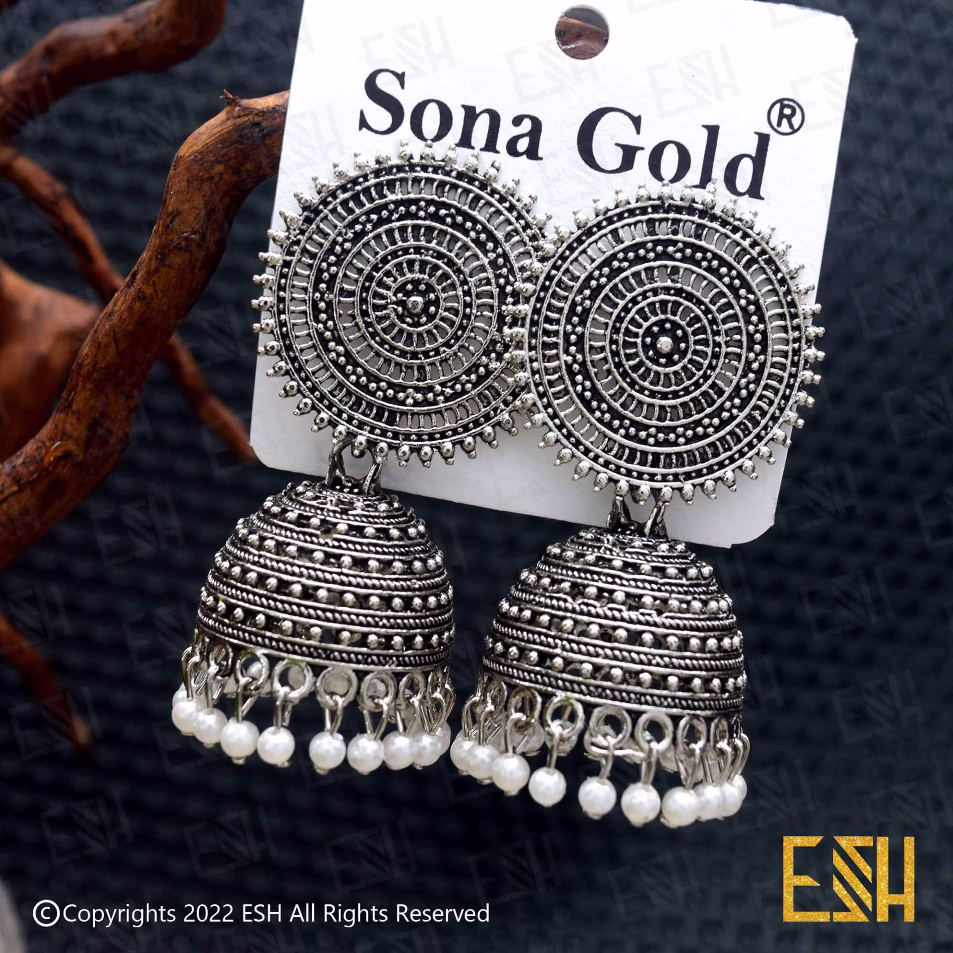 Silver Jummikki Earrings With White Pearl For Women Party Wedding Earing Fashion Female Engagement Jewelry Valentine's Day Gift