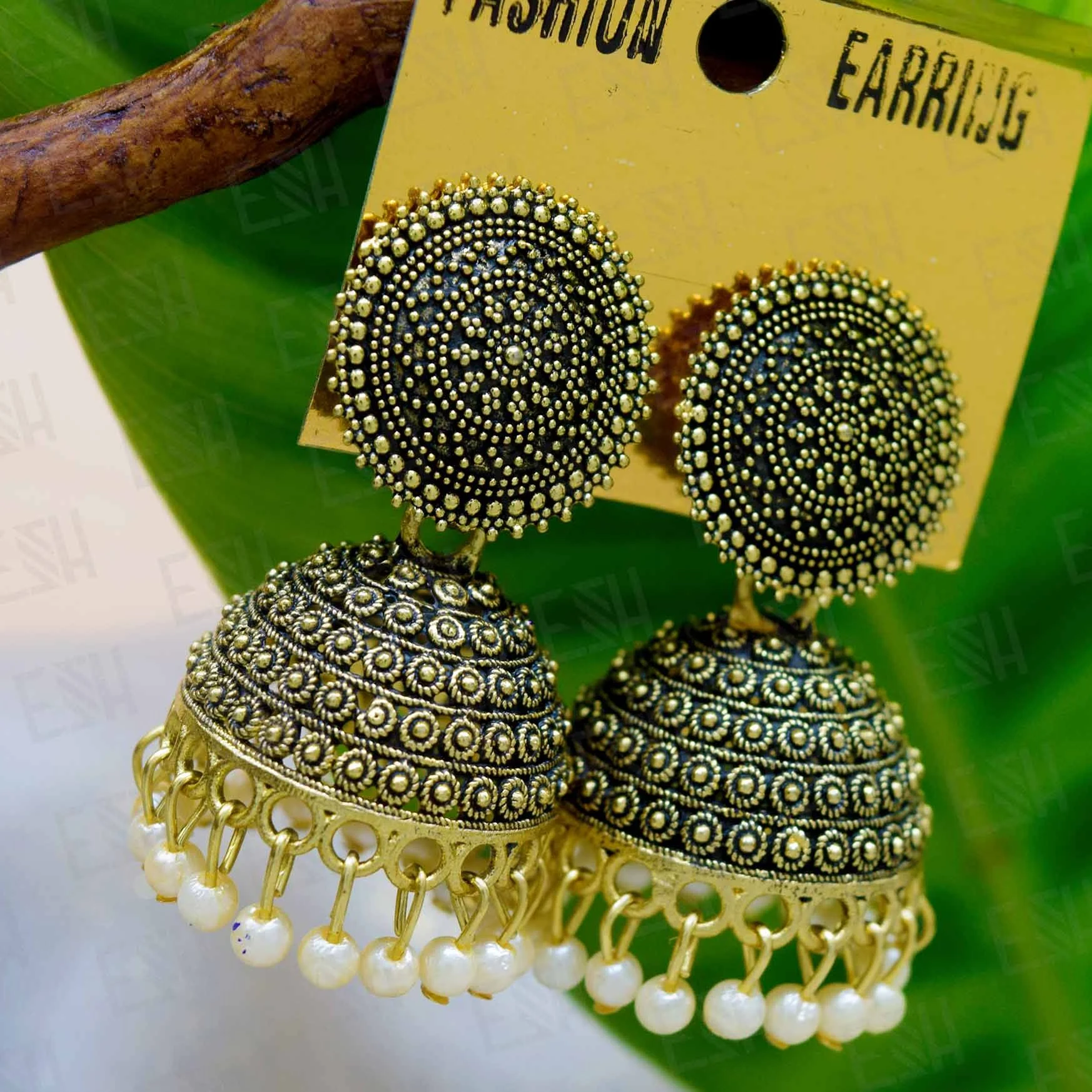 dull gold jimmikki Earrings With White Pearl For Women Party Wedding Earing Fashion Female Engagement Jewelry Valentine's Day Gift gift items for girls