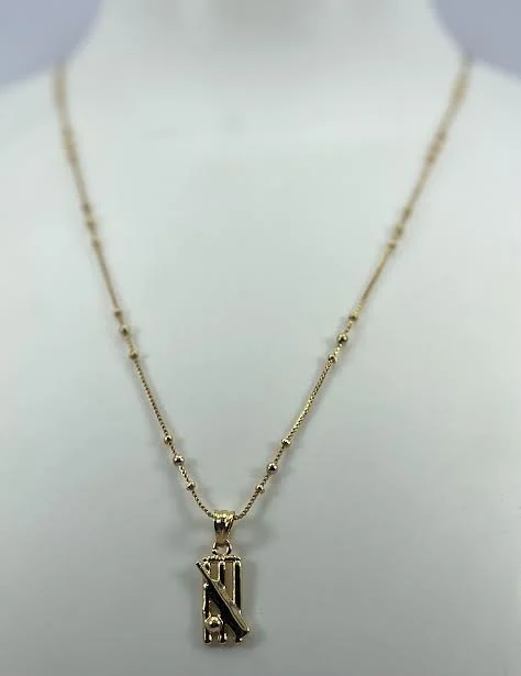 ESH Gold Plated Guaranteed 1MM New Trend Stylish Box type 3 ball Chain 18/24 Inch Beautiful Design with Cricket Design Fixed Stone Pendant