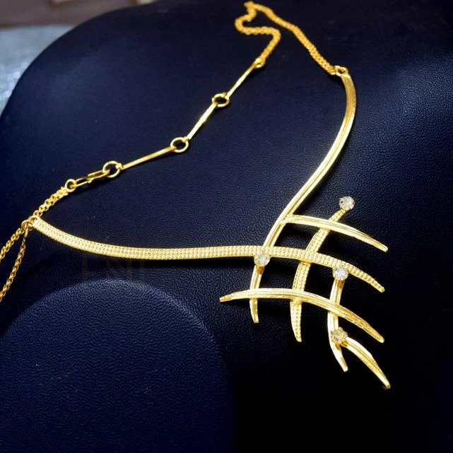 Gold plated Check Theme necklace For Women very beautiful design for gift your lover chain for women