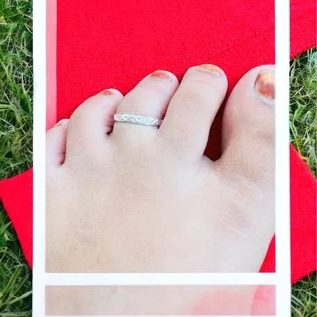 ESH Silver color beautiful adjustable Summer Beach Foot Jewelry wave type carvings design open TOE RING for women and girl