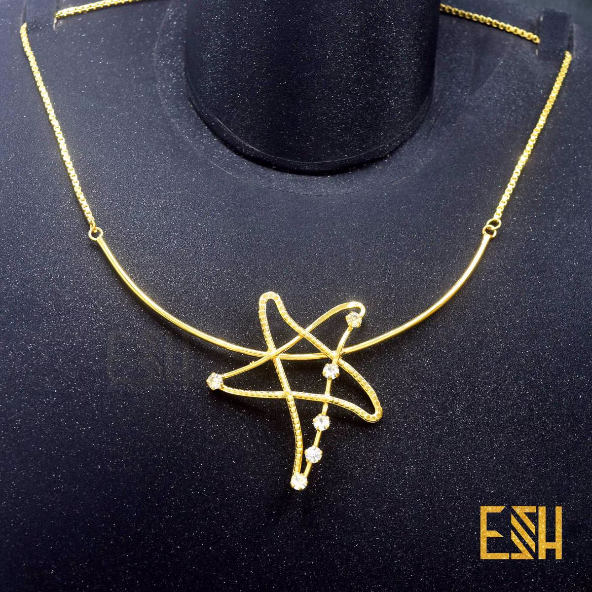 Gold plated star Theme necklace with stones For Women very beautiful design for gift your lover