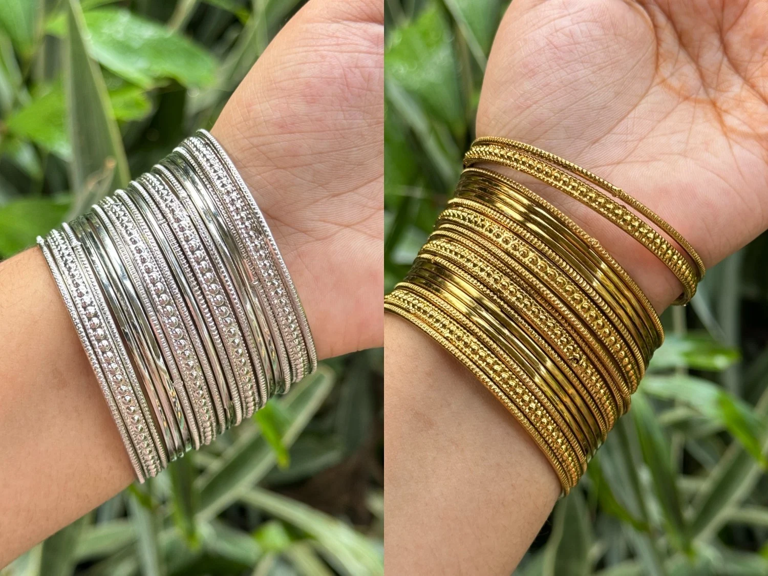 Beautiful fancy shine bangle set with gold and silver color bangle for women and girl