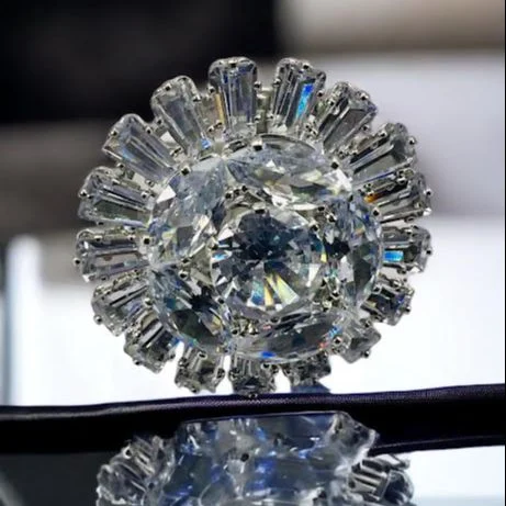 Cute Small Silver Contemporary Cubic Zirconia Adjustable Flower Theme Finger Rings For Women and Girl