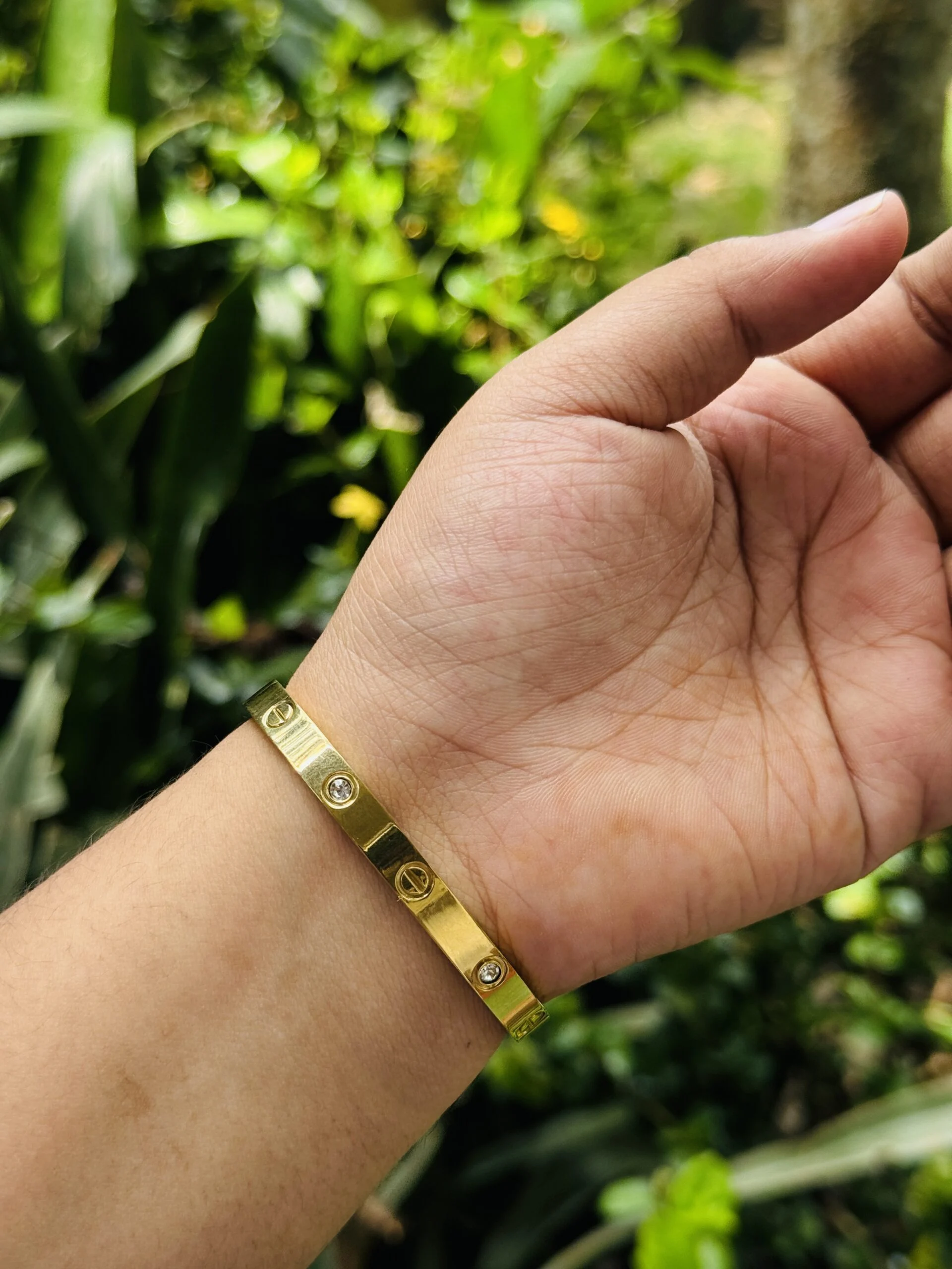 Gold Plated Guaranteed Cartier LOVE 6mm Oval Bangle With stone for Women Bangle Fashion Style Bracelet