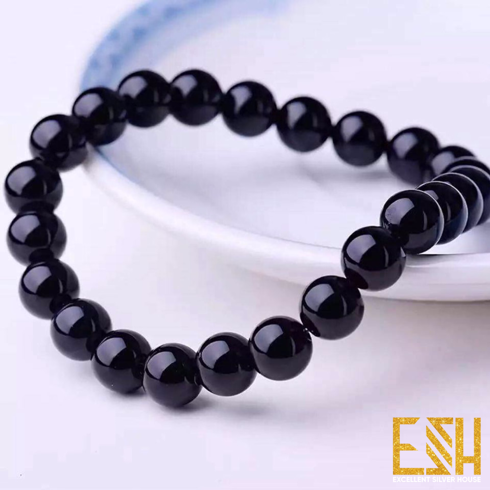 Black Onyx Bracelet With Gem Corporation warranty 18MM (NO WARRANTY CARD)