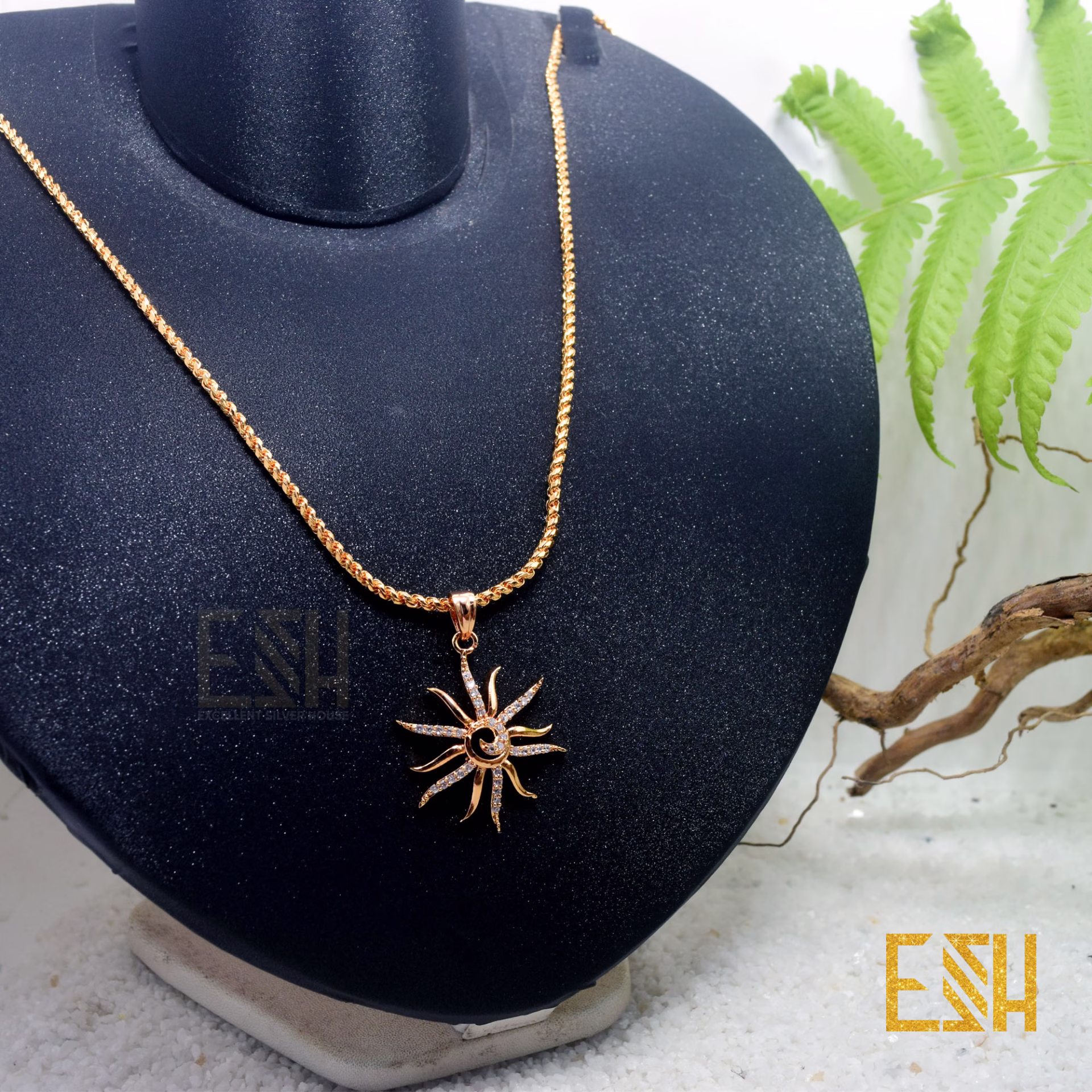 Gold Plated ESH 02MM Rope Chain 18/24 Inch Short/LONG With Octopus Theme Pendant Durable Combo jewellery For Women Love Gift