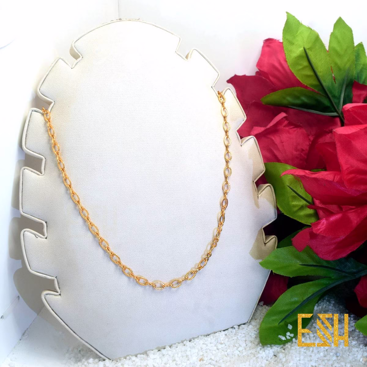 Gold plated Rich Look New Full Machine Cut Stylish Link Chain 18/24 Inch For Women