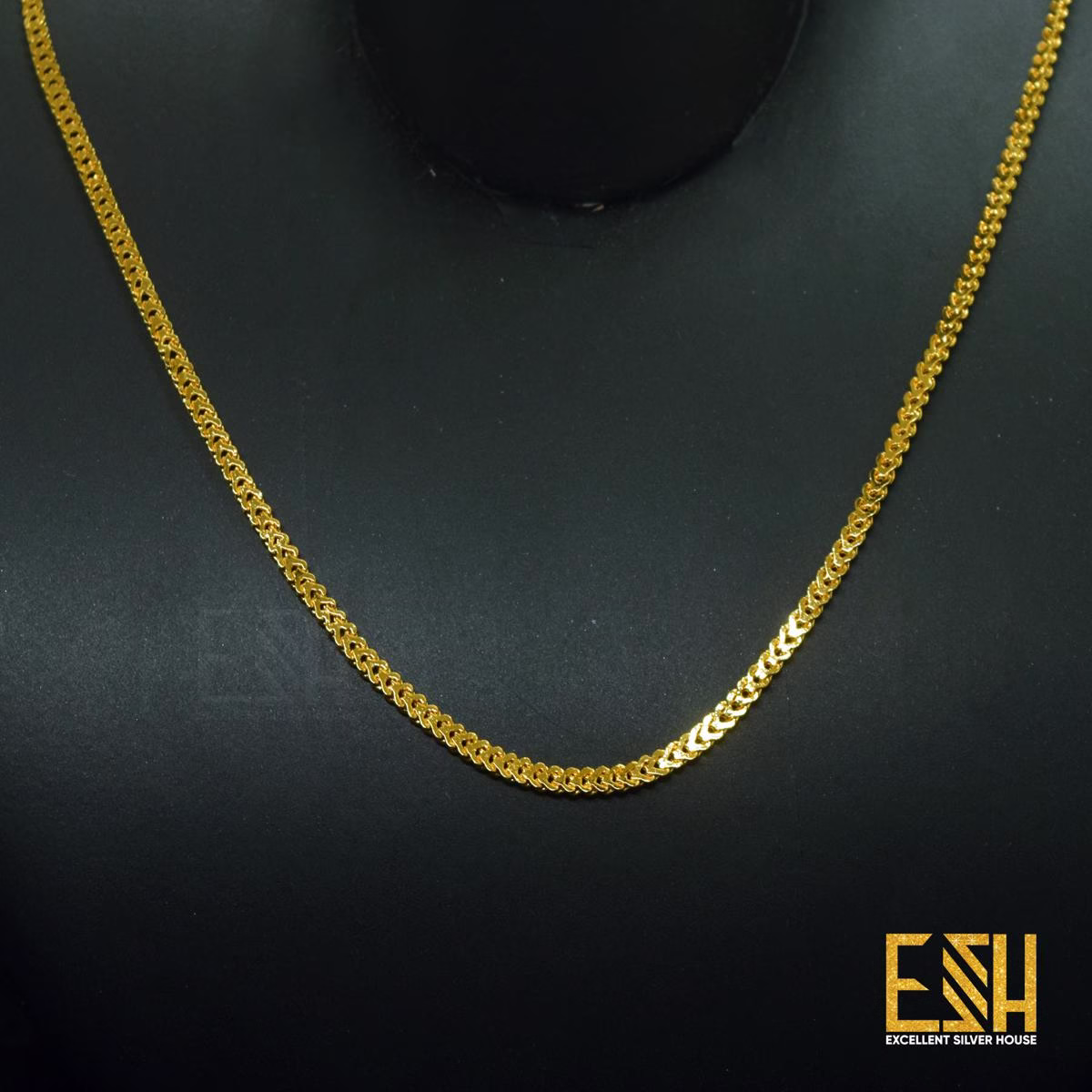 Gold plated Ladies 03MM Flat Fox Chain 18/24 Inch