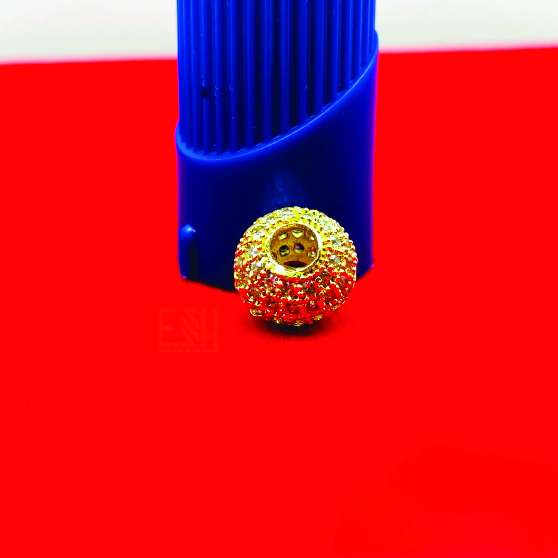 Gold plated 10mm small look beautiful Ball pendent multi red , white colors beautiful design