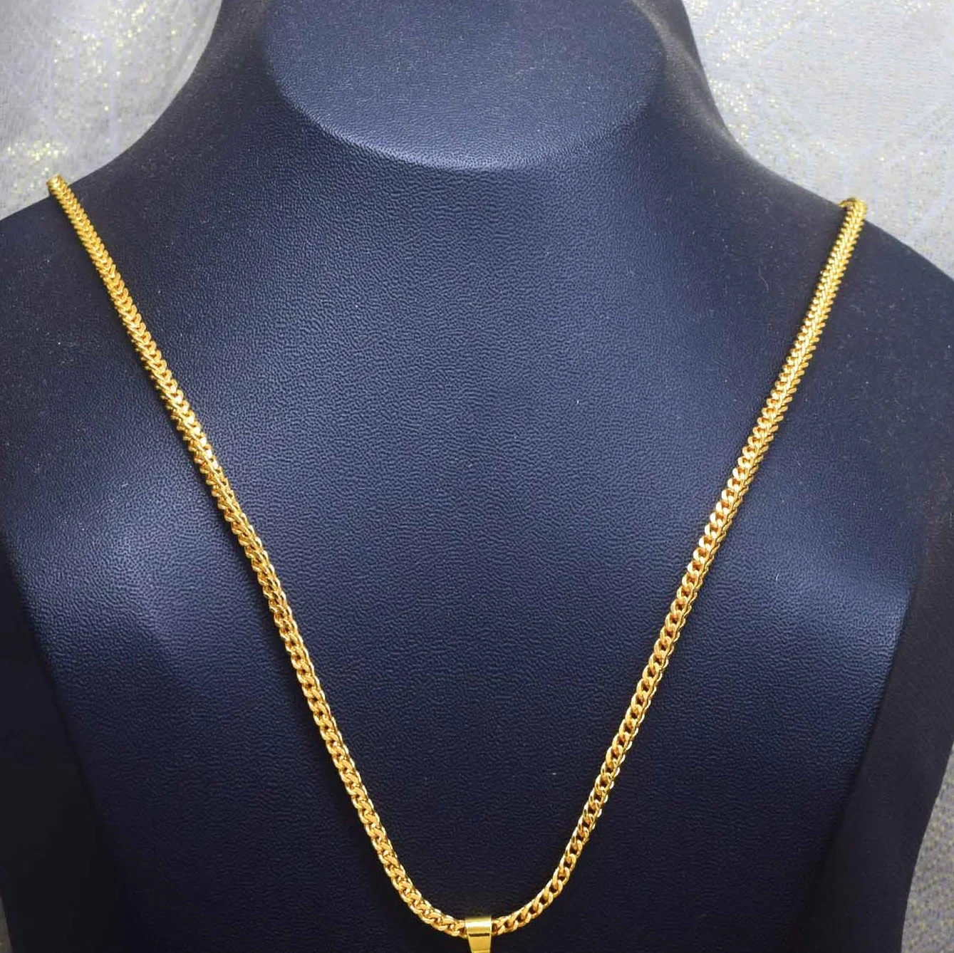 Gold Plated 18/24 Inch 2mm Singapore square fox chain with OUT Pendant
