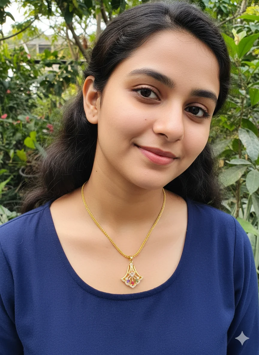Gold plated 18/24 Inch's 2.5 mm Fox chain with elegant gold-toned pendant for women & girl