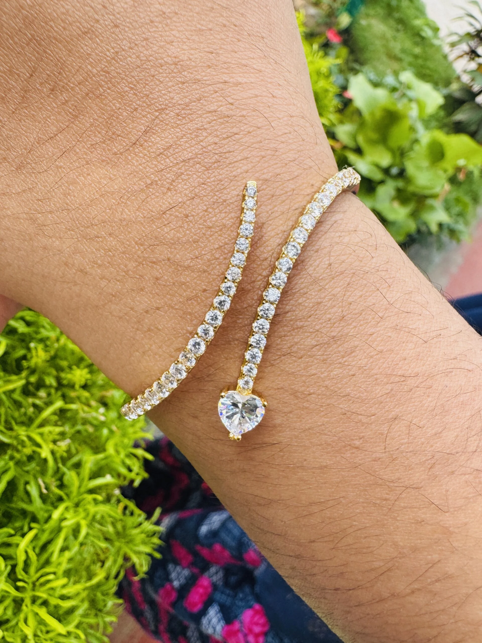 Gold plated pearl designs look beautiful charm free size bangle design for woman and girl