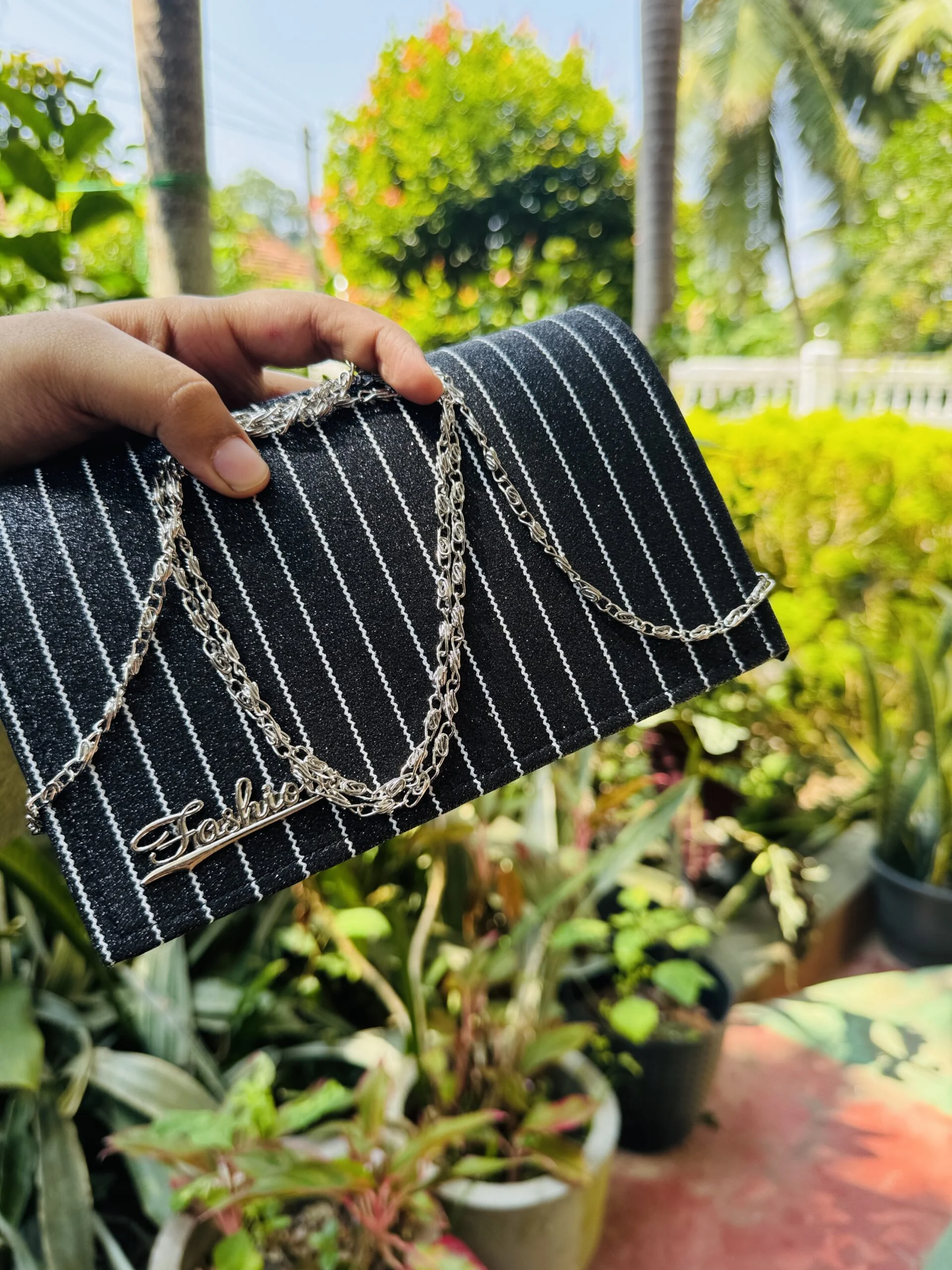 Bridal Wedding Lady Satin rose Gold, gold, ash, black, silver black & white line wedding purse, bag clutch Bag Purse for girl and women