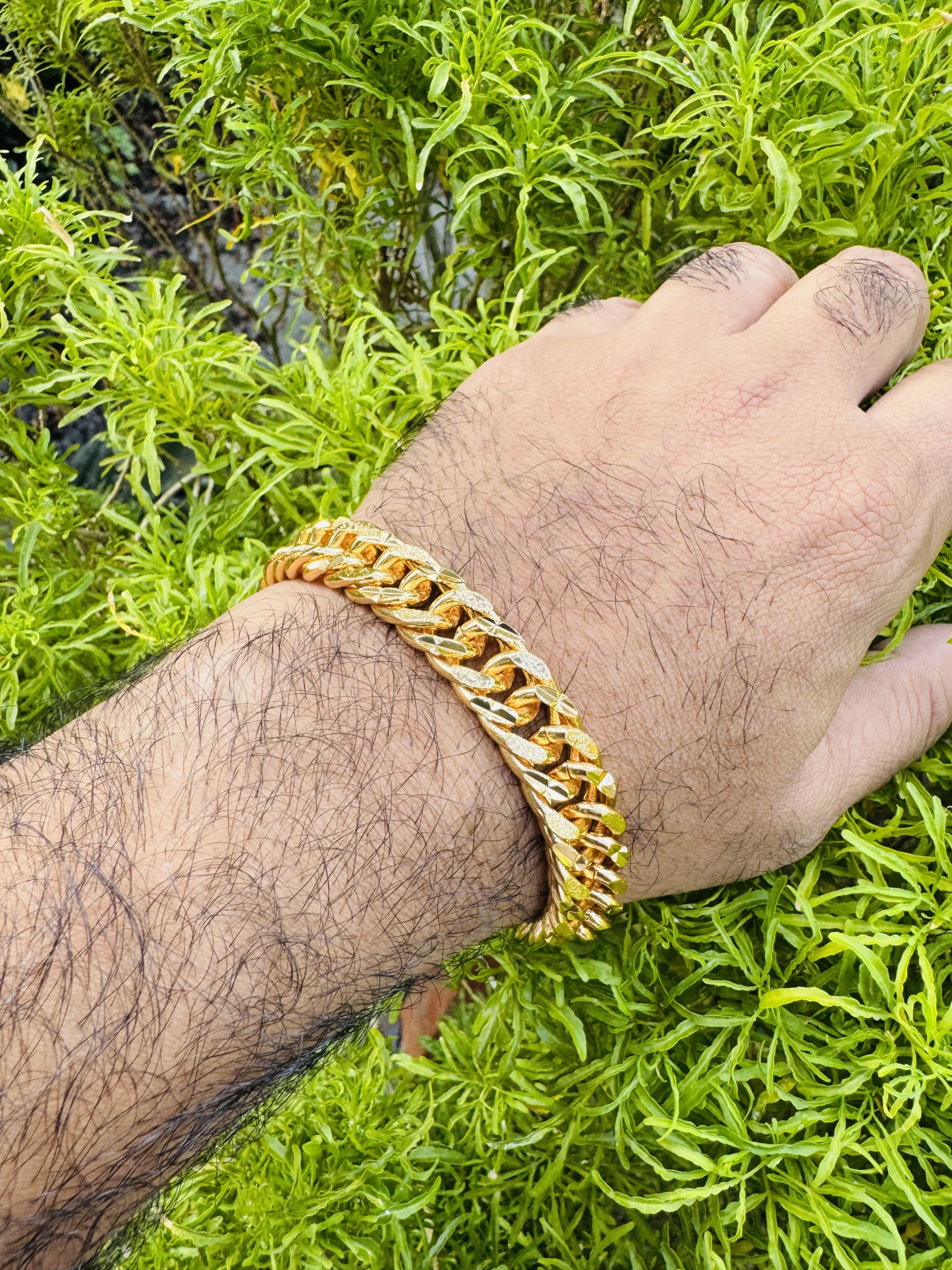 Elegant Gold Chain High quality double Albert 12MM Bracelet for Men